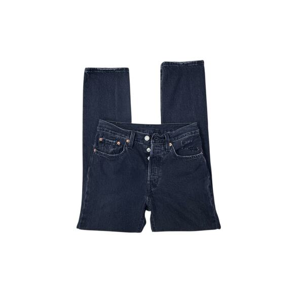 Levi's 501 Skinny Jeans 26x30 Washed Black Distressed - Picture 3 of 9